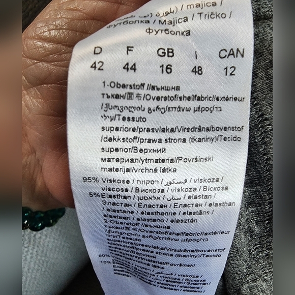 Monari Italia  In Cool Crinkle knit  fabric Gray Size 12 - Picture 9 of 10